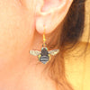 Blue Banded Bee Earrings