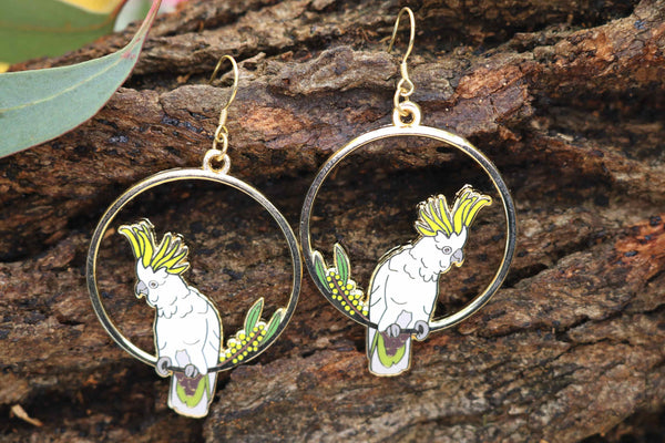 Sulphur-Crested Cockatoo Earrings