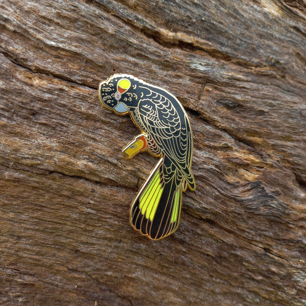 Yellow Tailed Black Cockatoo Lapel Pin