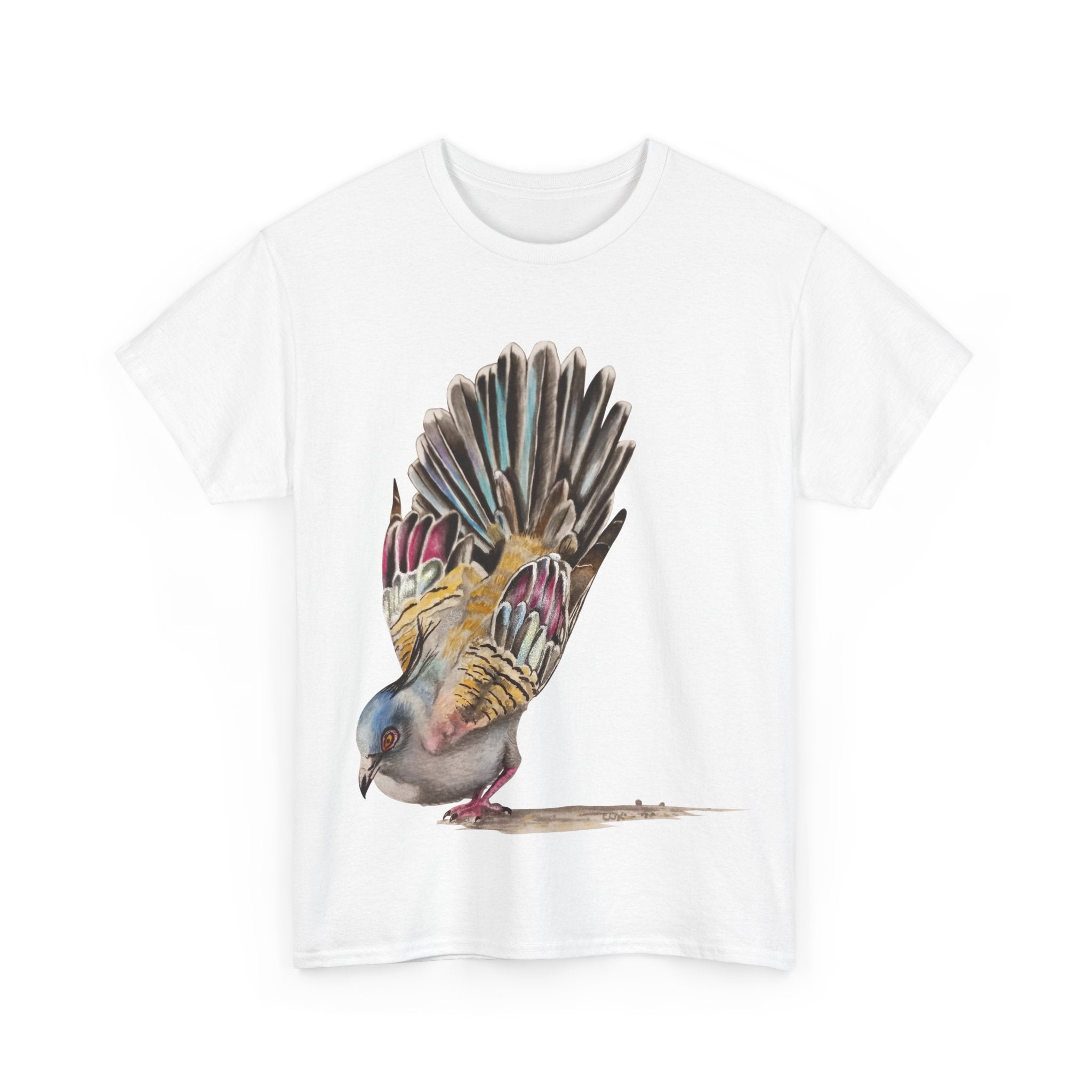 Crested Pigeon Unisex Heavy Cotton Tee