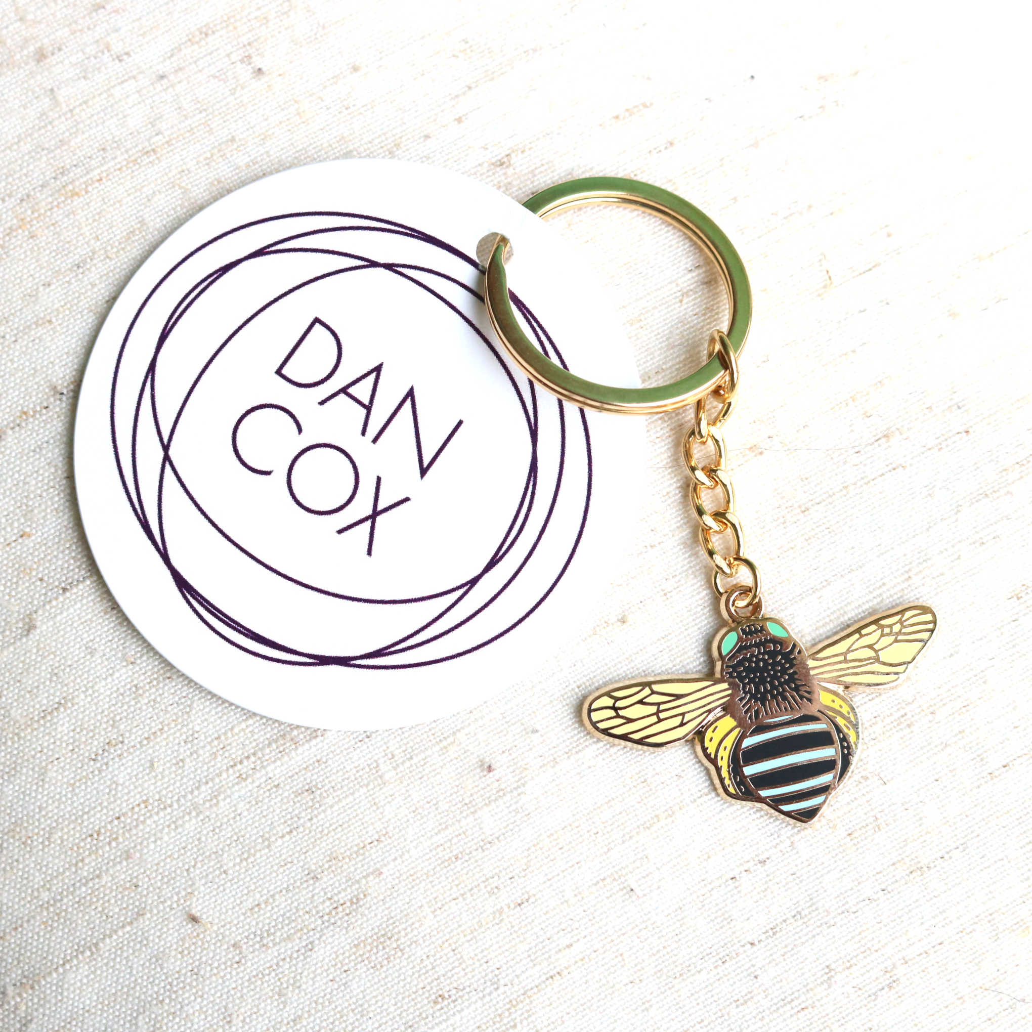 Blue Banded Bee Keyring