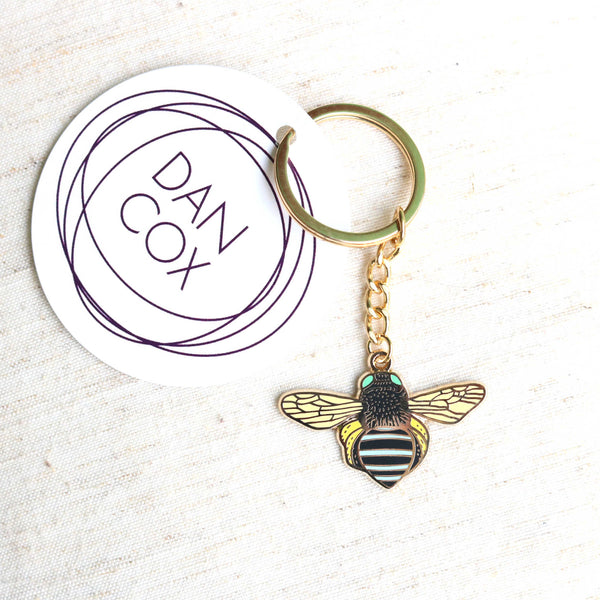 Blue Banded Bumble Bee Keyring