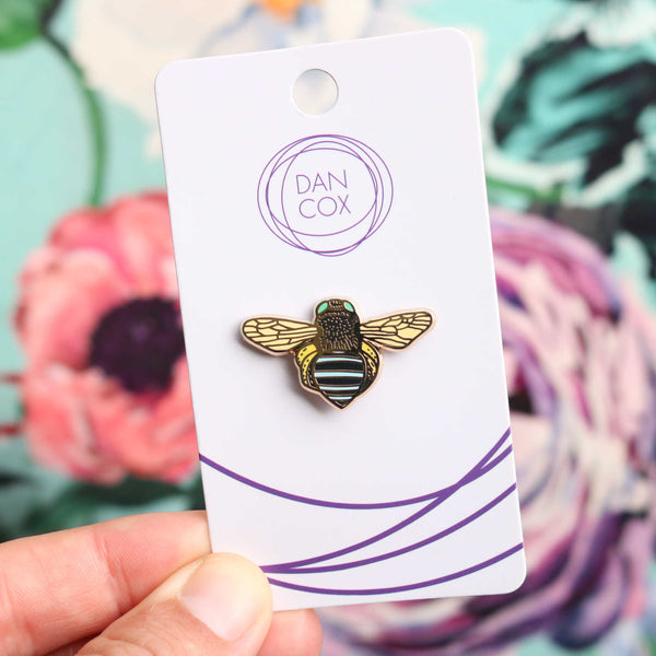 Blue Banded Bumble Bee Lapel Pin