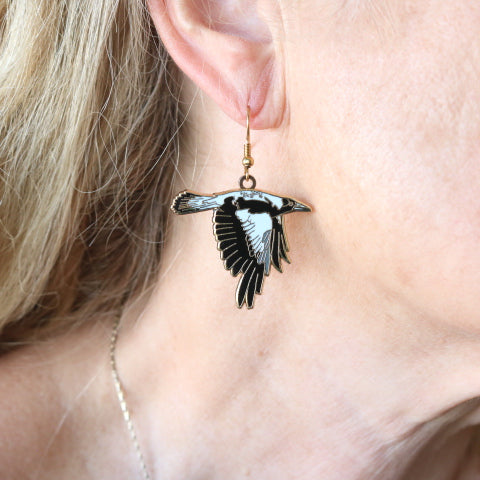 Flying Magpie Earrings