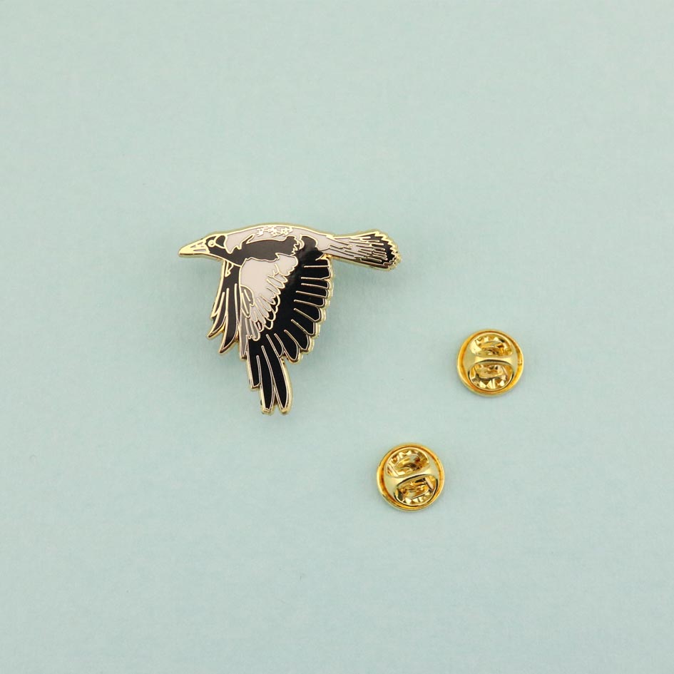 Flying Magpie Lapel Pin