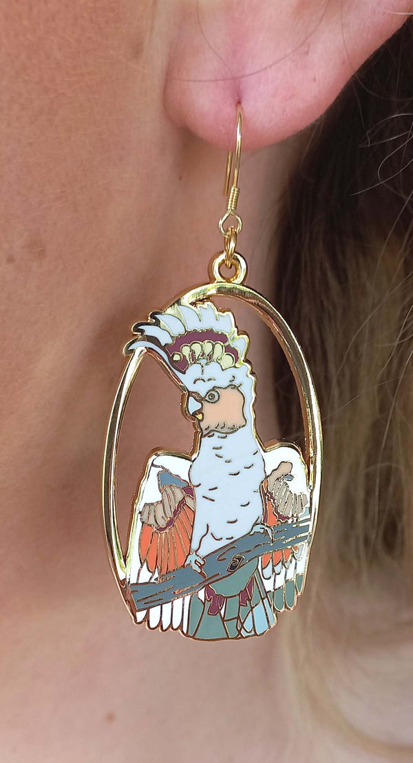 Pink Cockatoo Earrings