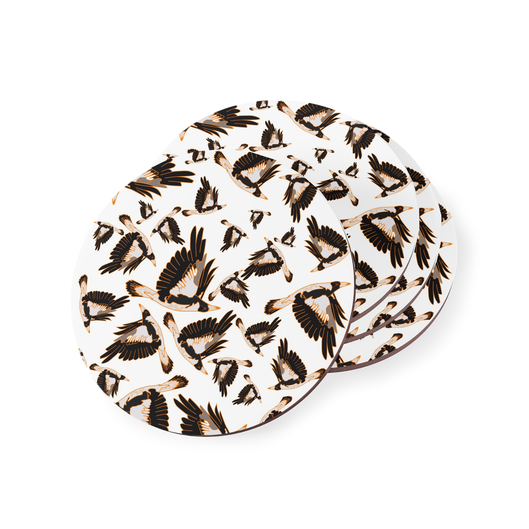 Australian Magpie Coasters — Magpie in Flight Drink Coasters for Australian Bird Lovers - Image 3